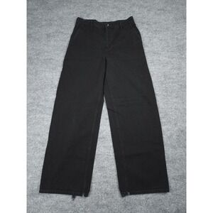 Kallmeyer Jeans Women's 27 x 28 Black Wide Leg Baggy Denim High-Rise Distressed